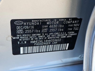 2017 Hyundai Sonata Hybrid SE