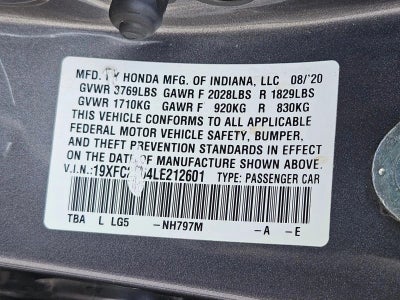 2020 Honda Civic Sedan LX CVT