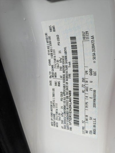 2019 Ford Ranger XL 2WD SuperCab 6' Box