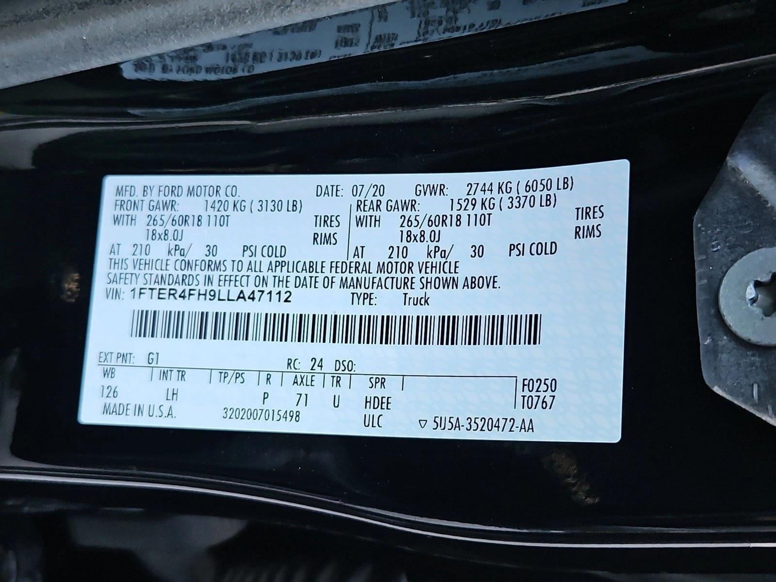 2020 Ford Ranger XLT 4WD SuperCrew 5' Box