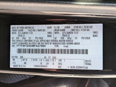 2021 Ford F-150 Platinum 4WD SuperCrew 5.5' Box