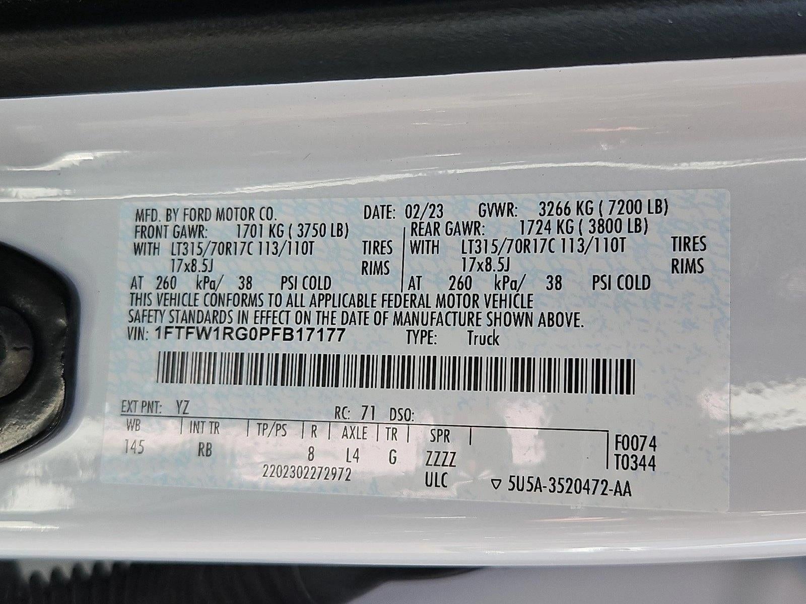 2023 Ford F-150 Raptor 4WD SuperCrew 5.5' Box