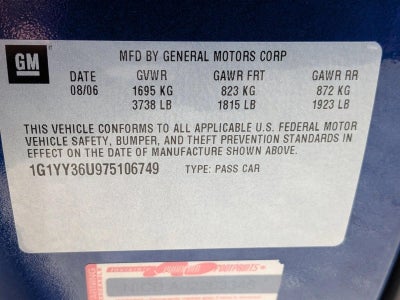 2007 Chevrolet Corvette 2dr Conv