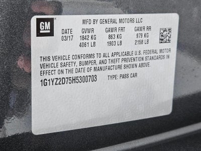 2017 Chevrolet Corvette Grand Sport Coupe 3LT