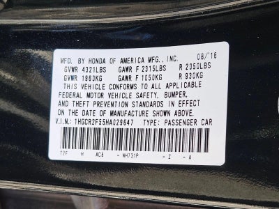 2017 Honda Accord Sedan Sport CVT PZEV