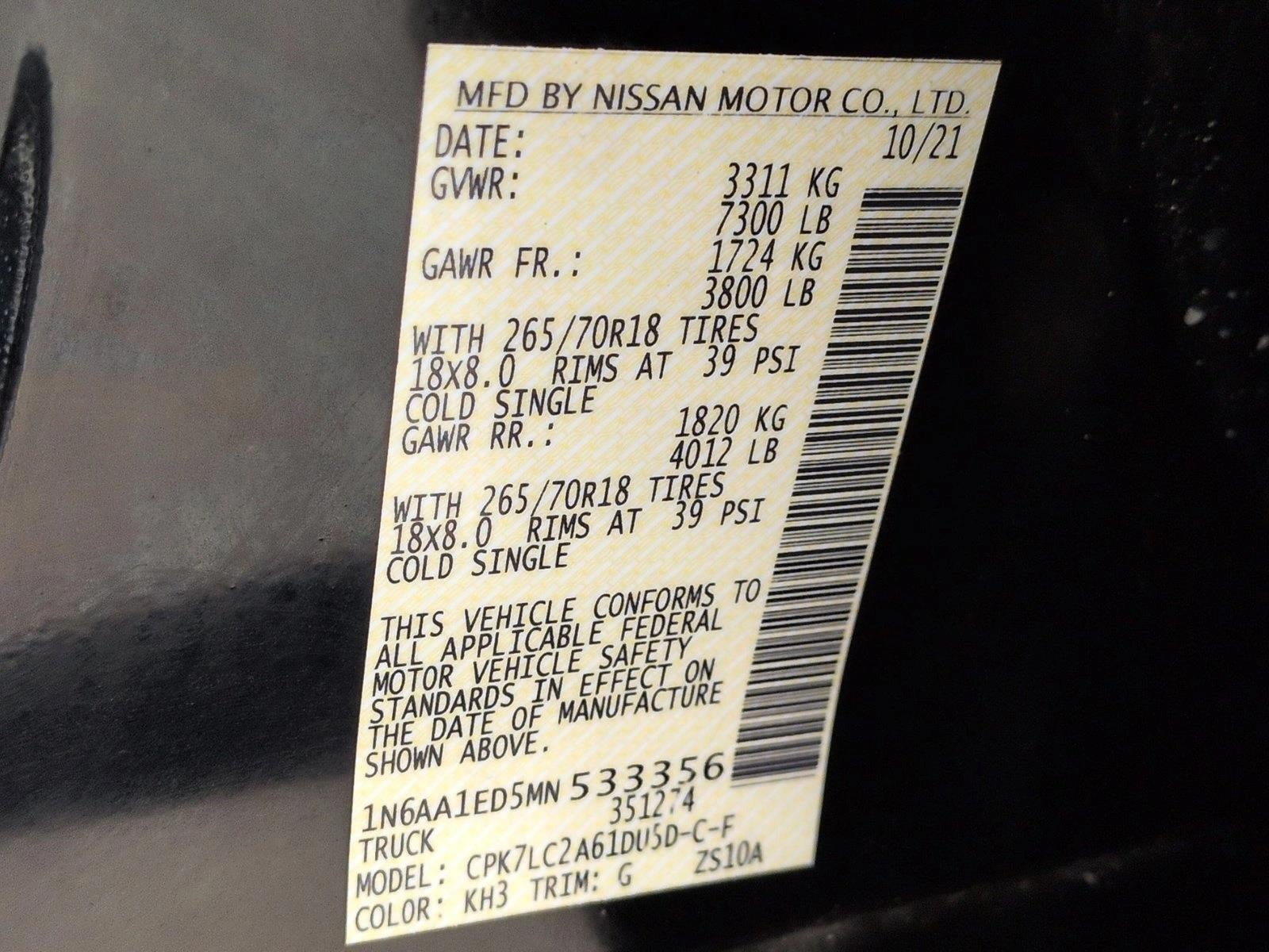 2021 Nissan Titan 4x4 Crew Cab SV