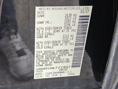 2017 Nissan Frontier Crew Cab 4x4 SL Auto Long Bed *Ltd Avail*