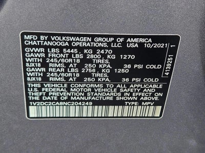 2022 Volkswagen Atlas Cross Sport 2.0T SE FWD