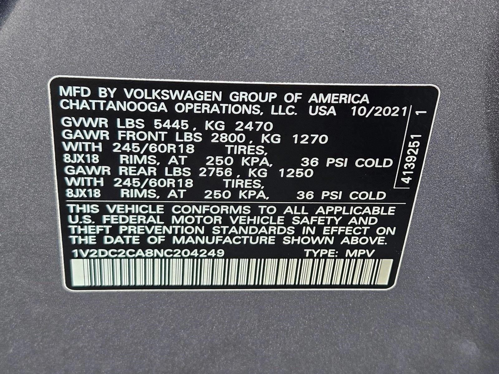 2022 Volkswagen Atlas Cross Sport 2.0T SE FWD