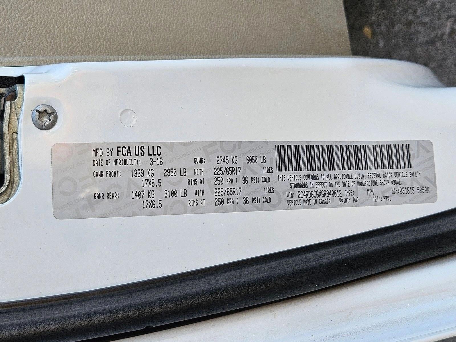 2016 Dodge Grand Caravan 4dr Wgn SXT