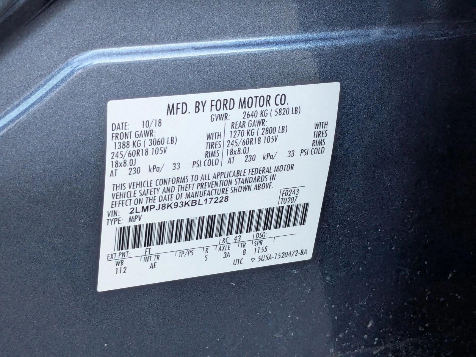 2019 Lincoln Nautilus Select AWD