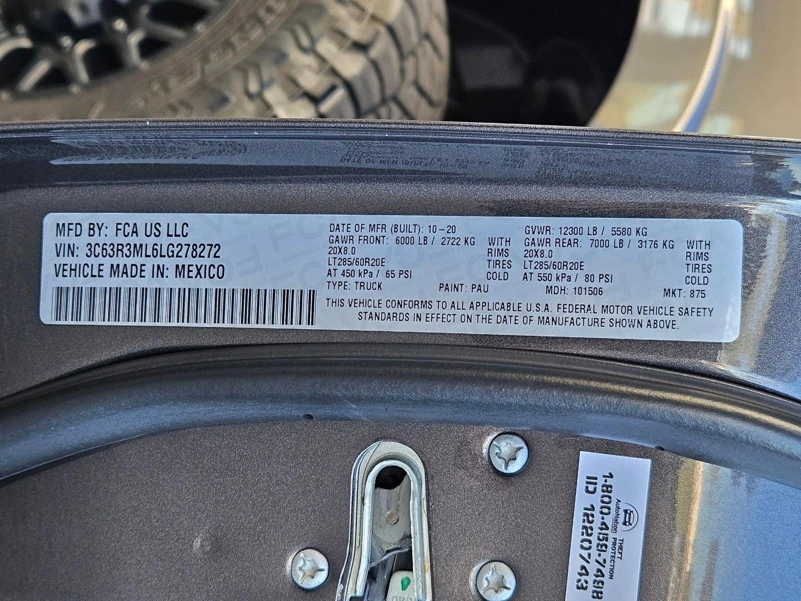 2020 RAM 3500 Laramie 4x4 Mega Cab 6'4" Box