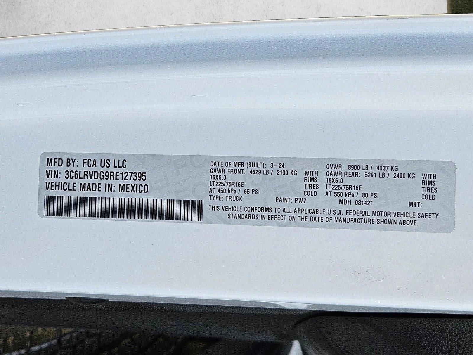 2024 RAM ProMaster Cargo Van Tradesman 2500 High Roof 159" WB