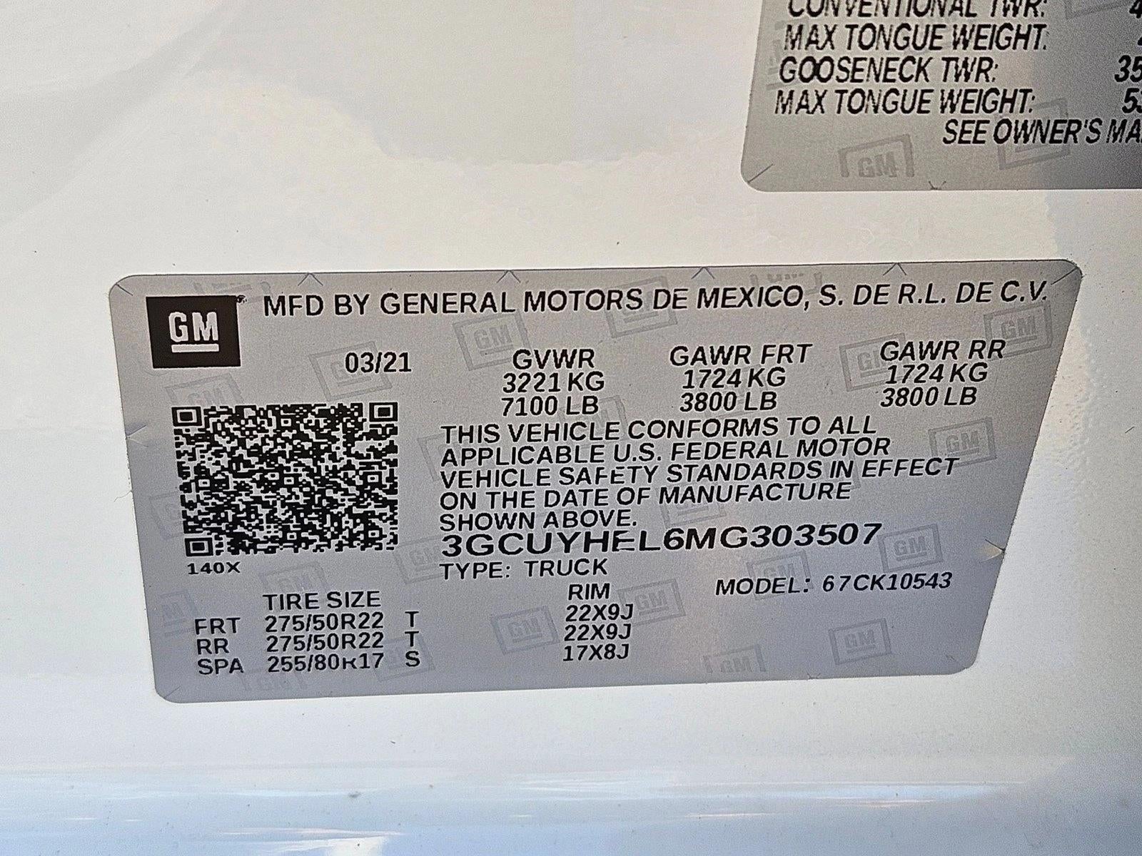 2021 Chevrolet Silverado 1500 Crew Cab Short Box 4-Wheel Drive High Country