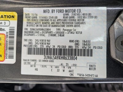 2017 Lincoln MKZ Premiere FWD