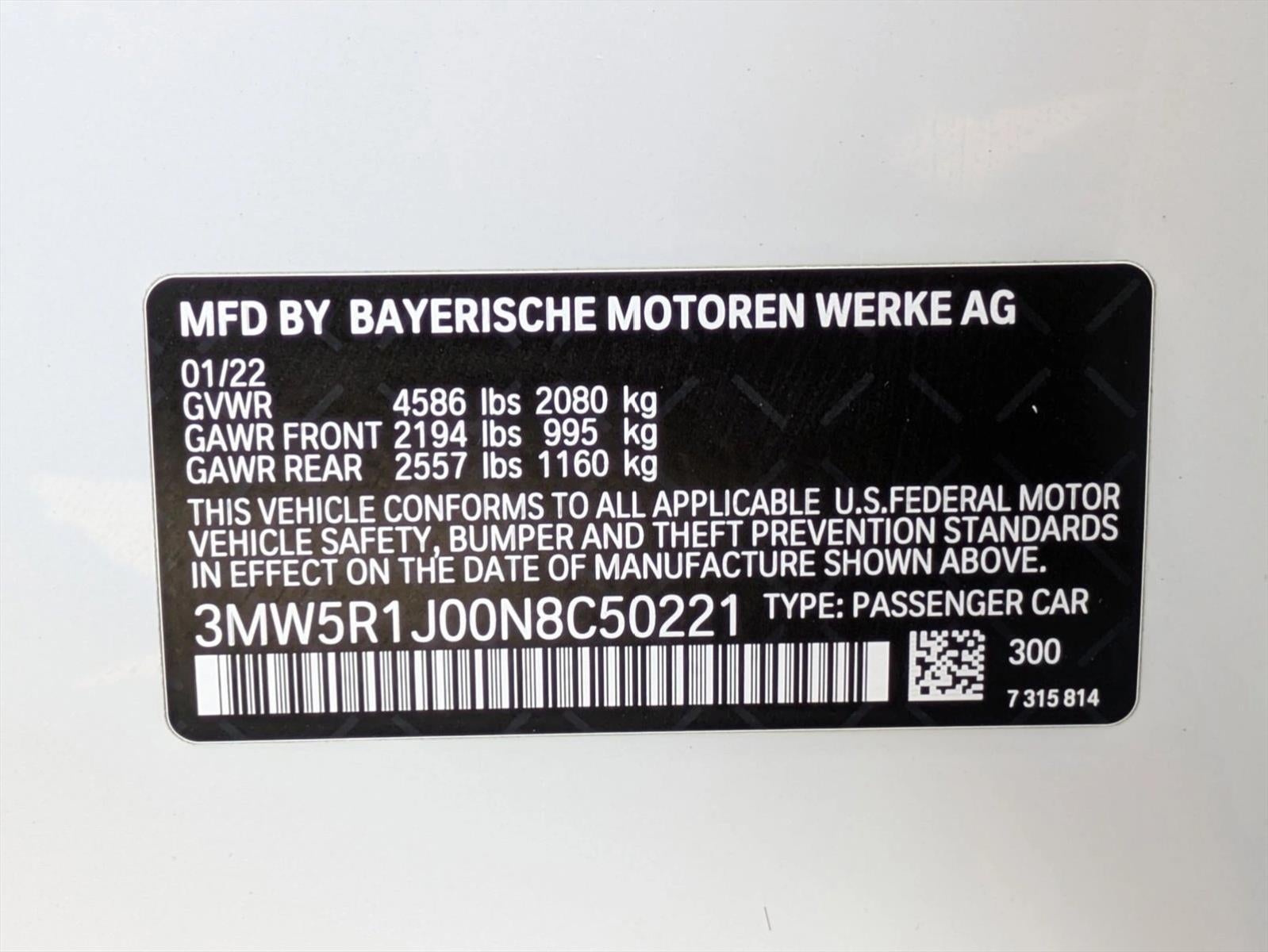 2022 BMW 330i Sedan North America