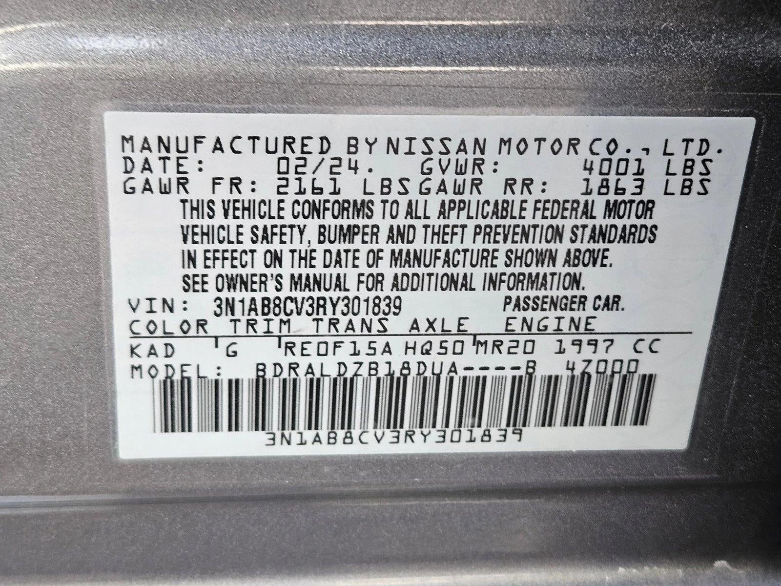 2024 Nissan Sentra SV CVT