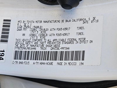 2018 Toyota Tacoma TRD Sport Double Cab 6' Bed V6 4x2 AT (Natl)