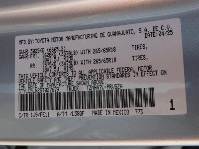 2025 Toyota Tacoma 4WD 4WD TRD Sport Hybrid Double Cab 5' Bed AT (Natl)