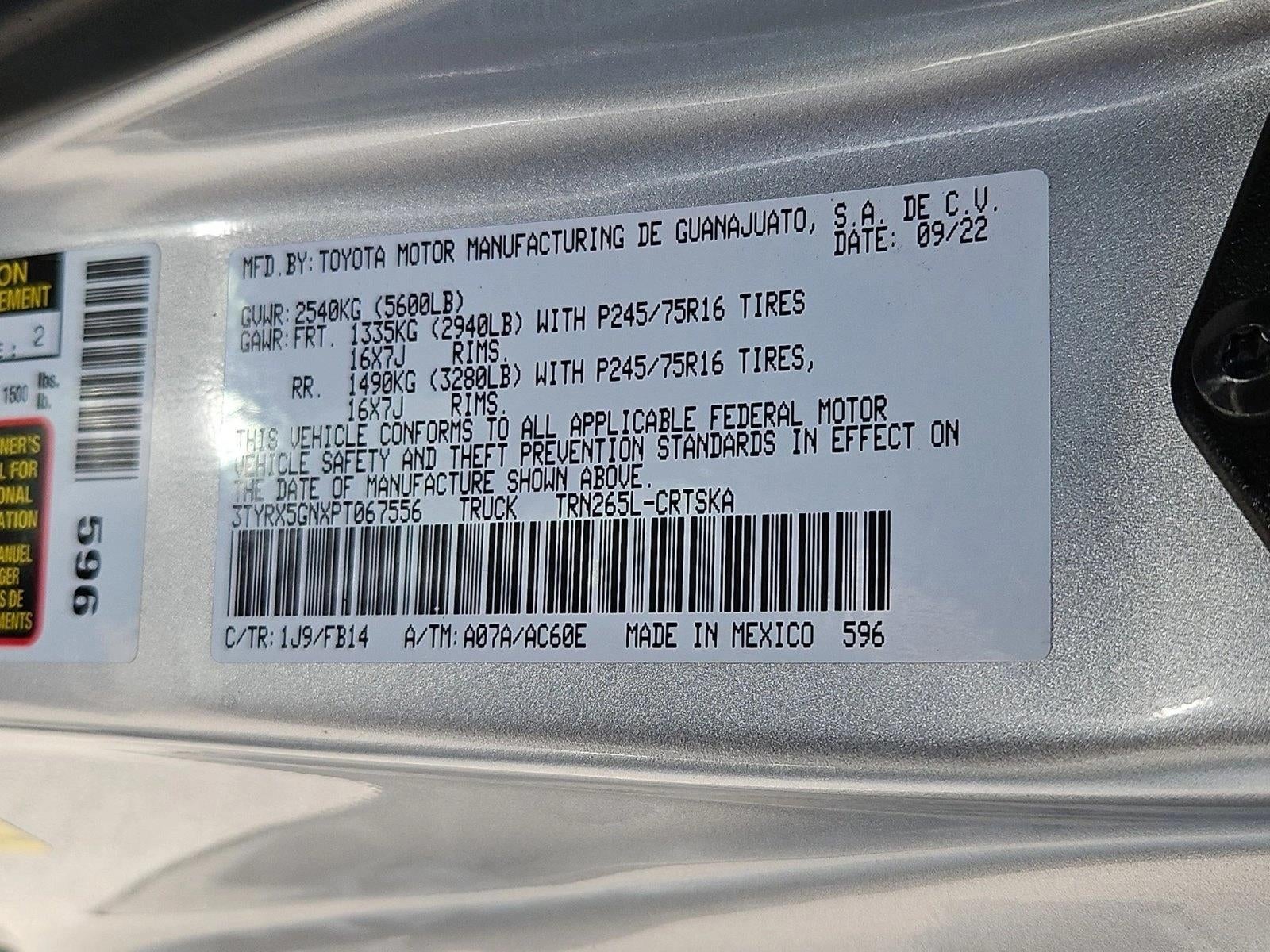2023 Toyota Tacoma 2WD 2WD SR Access Cab 6' Bed I4 AT (GS)