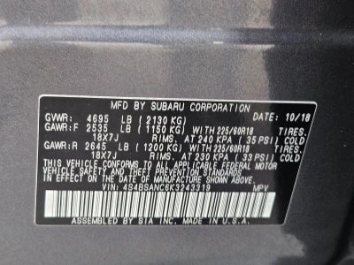 2019 Subaru Outback 2.5i Limited