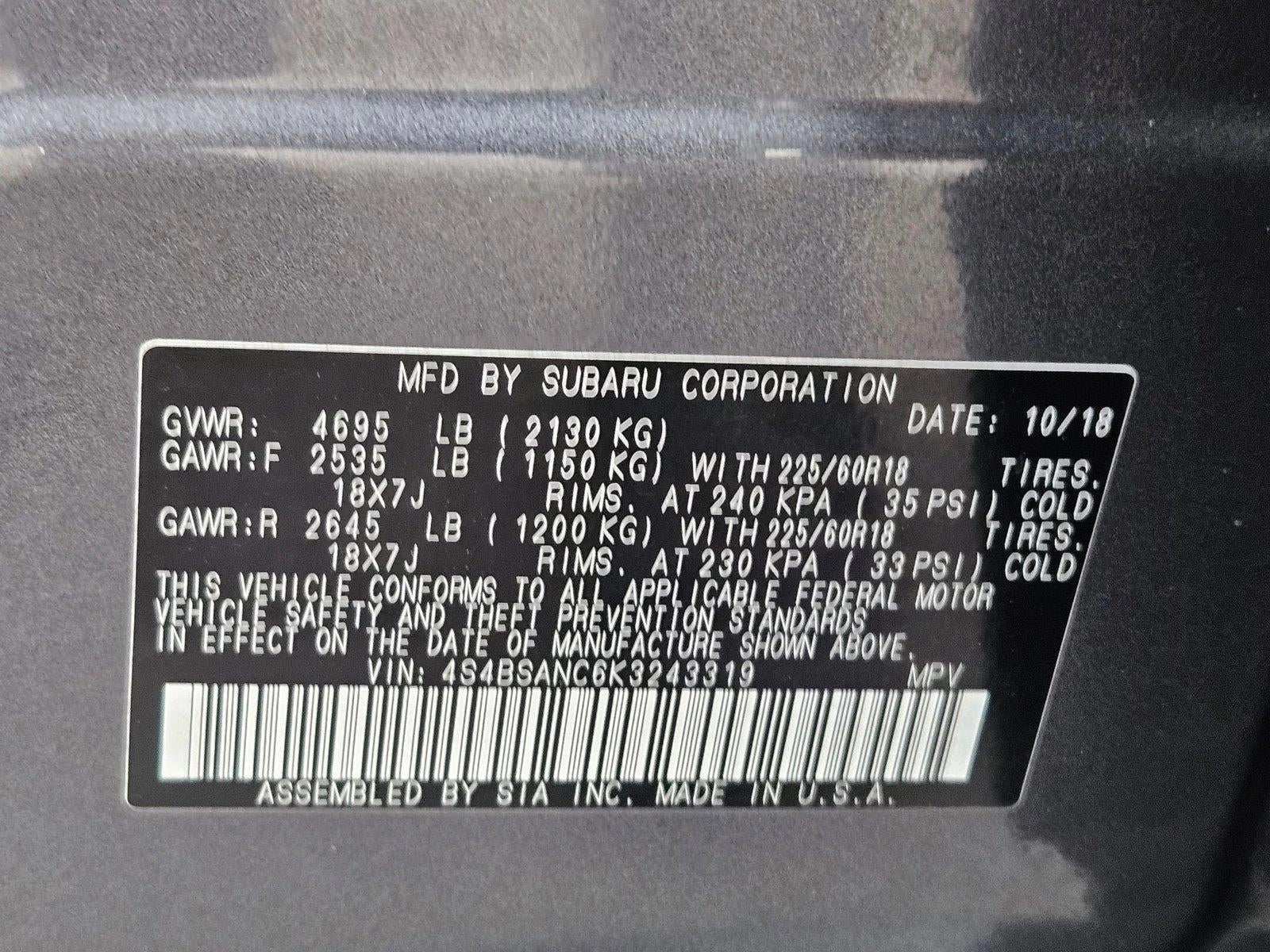 2019 Subaru Outback 2.5i Limited