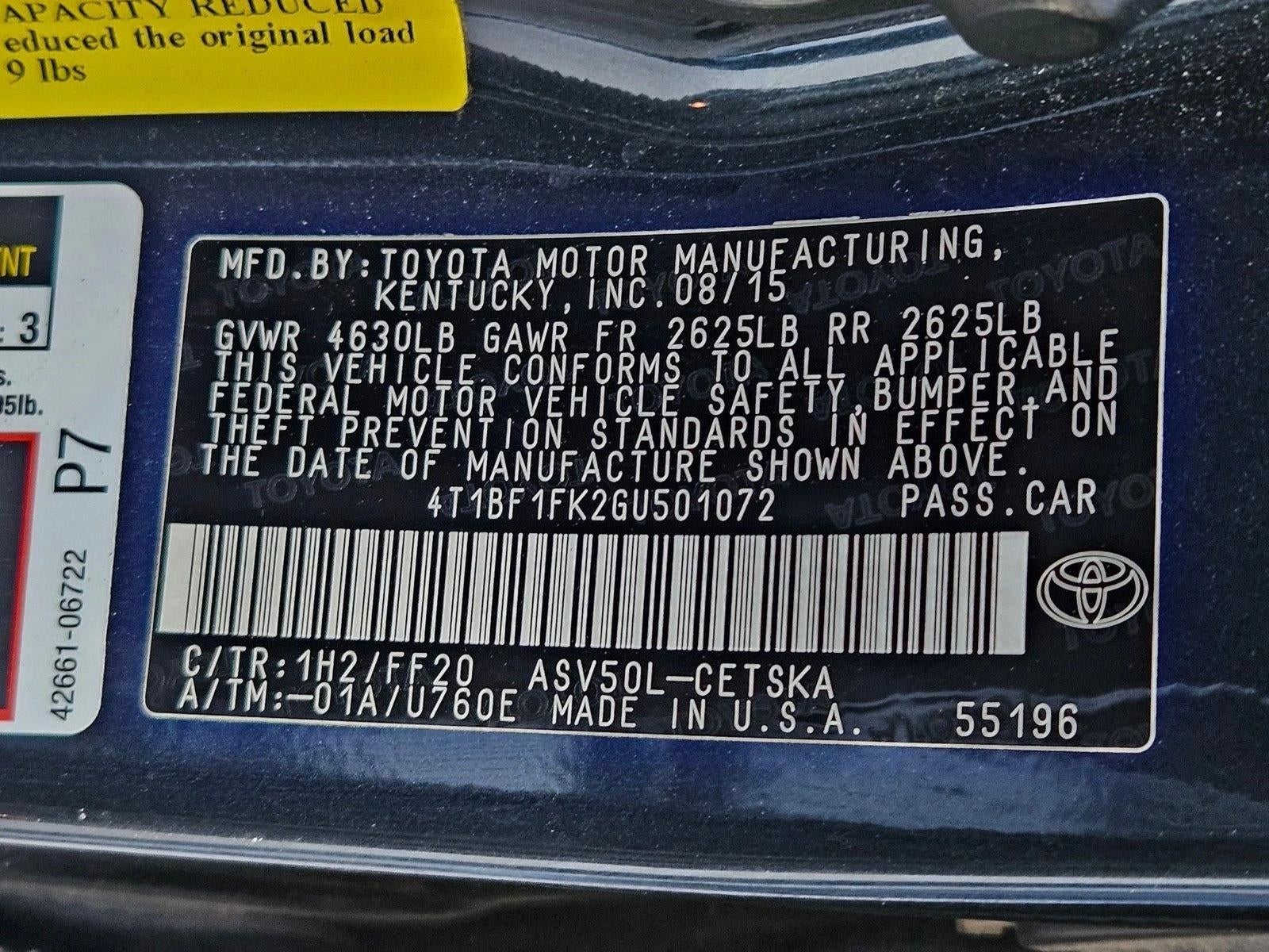 2016 Toyota Camry 4dr Sdn I4 Auto SE (SE)