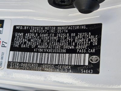 2014 Toyota Camry 4dr Sdn V6 Auto XLE (Natl) *Ltd Avail*