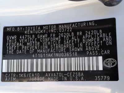 2022 Toyota Camry SE Auto (Natl)