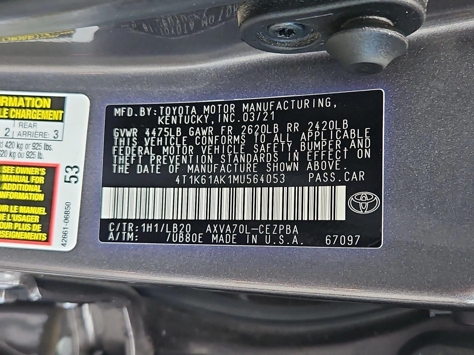 2021 Toyota Camry XSE Auto (Natl)