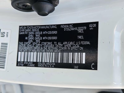 2020 Toyota Highlander XLE FWD (Natl)