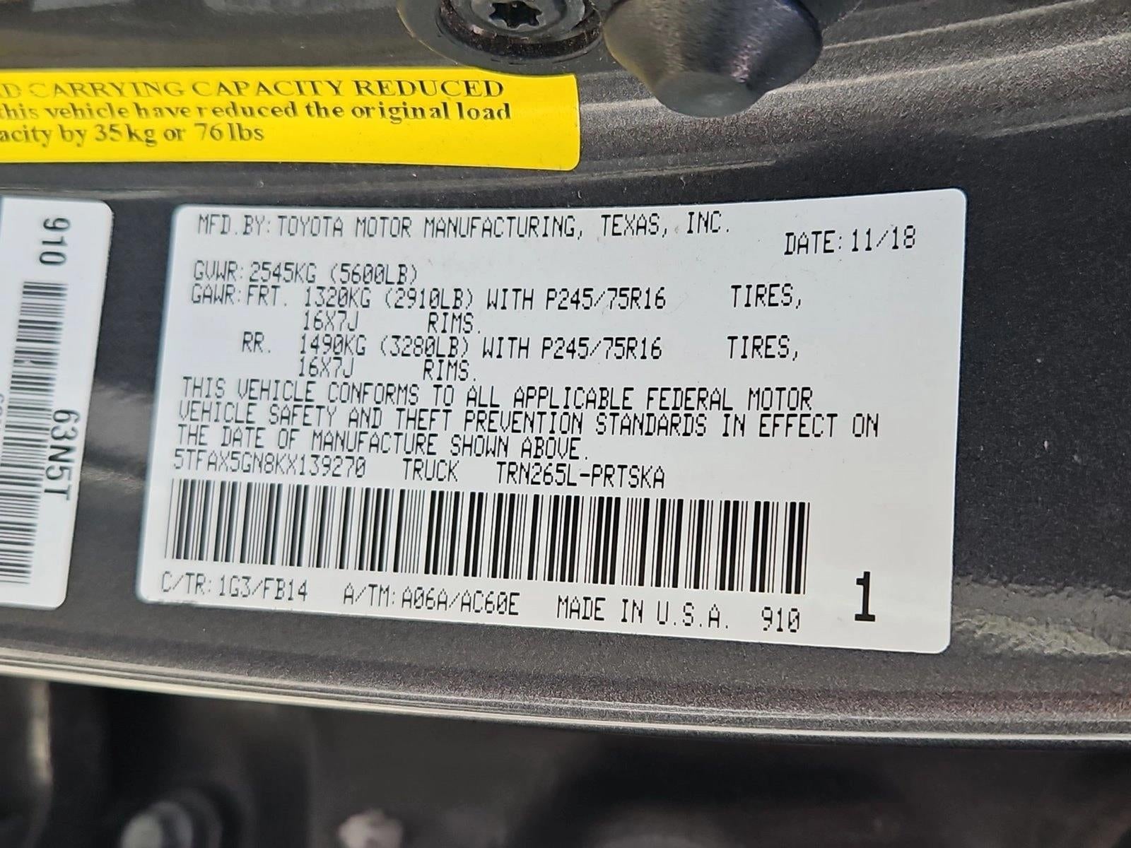2019 Toyota Tacoma 2WD 2WD SR Double Cab 5' Bed I4 AT (GS)