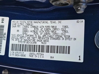 2014 Toyota Tundra 2WD Truck 2WD CrewMax Short Bed 5.7L SR5 (Natl)