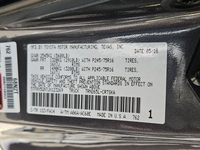 2018 Toyota Tacoma SR Access Cab 6' Bed I4 4x2 AT (Natl)