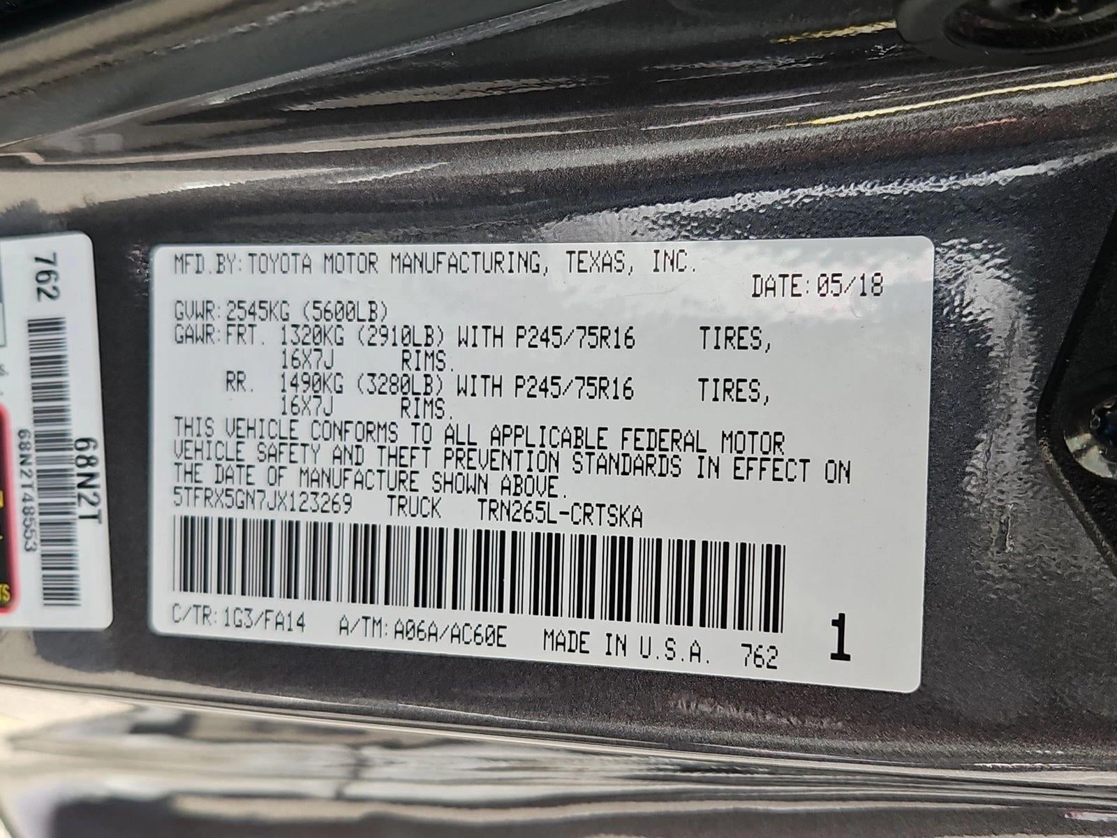 2018 Toyota Tacoma SR Access Cab 6' Bed I4 4x2 AT (Natl)