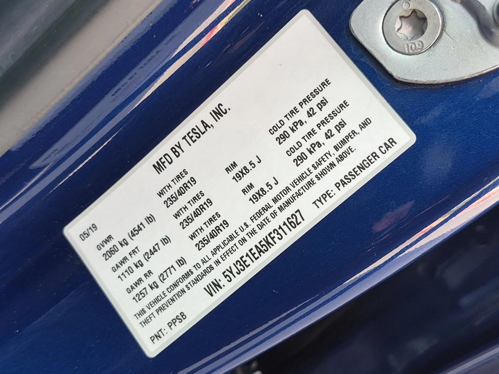 2019 Tesla Model 3 Standard Range Plus RWD