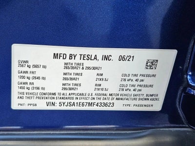 2021 Tesla Model S Plaid AWD
