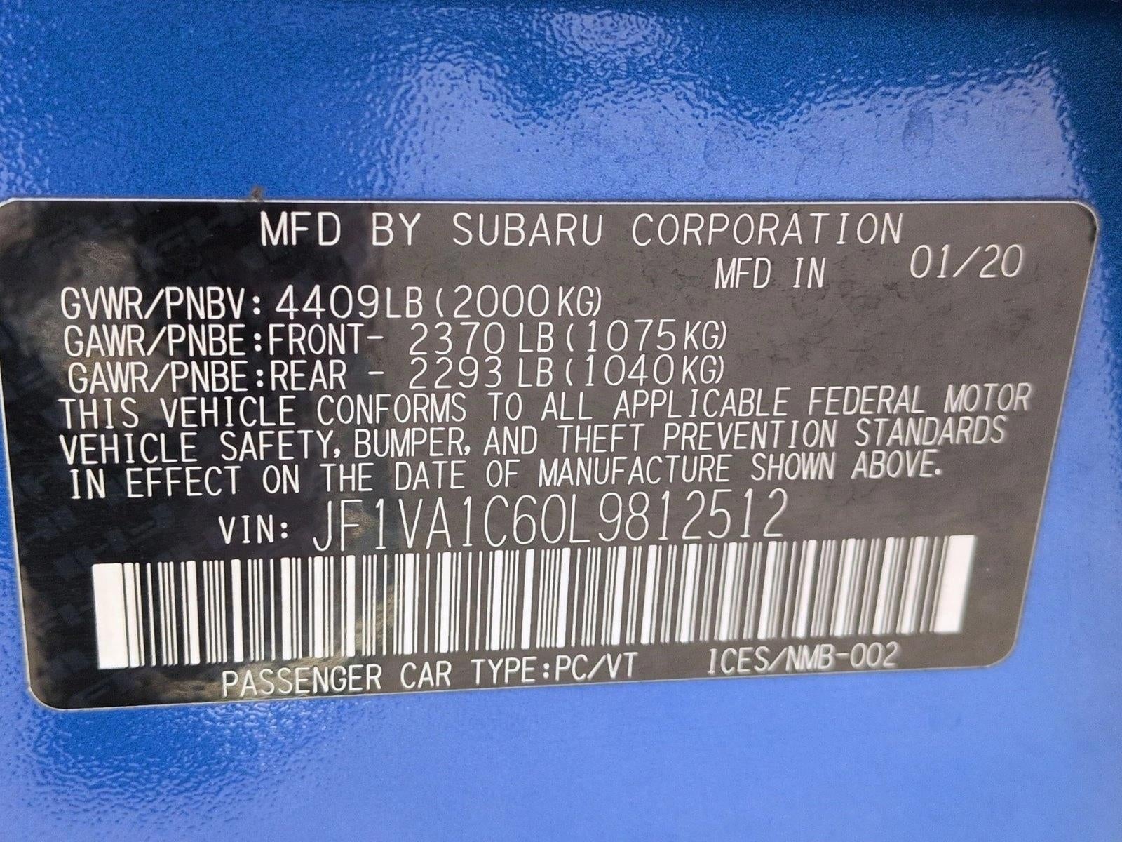 2020 Subaru WRX Premium Manual