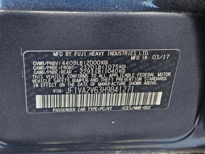 2017 Subaru WRX STI Manual