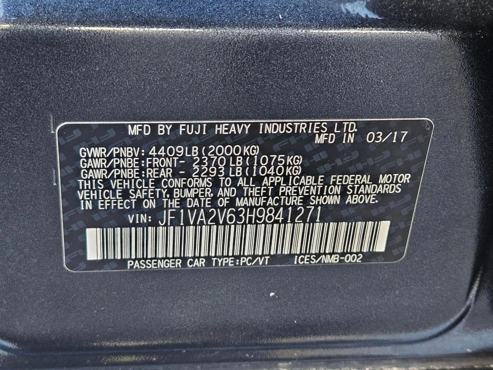 2017 Subaru WRX STI Manual