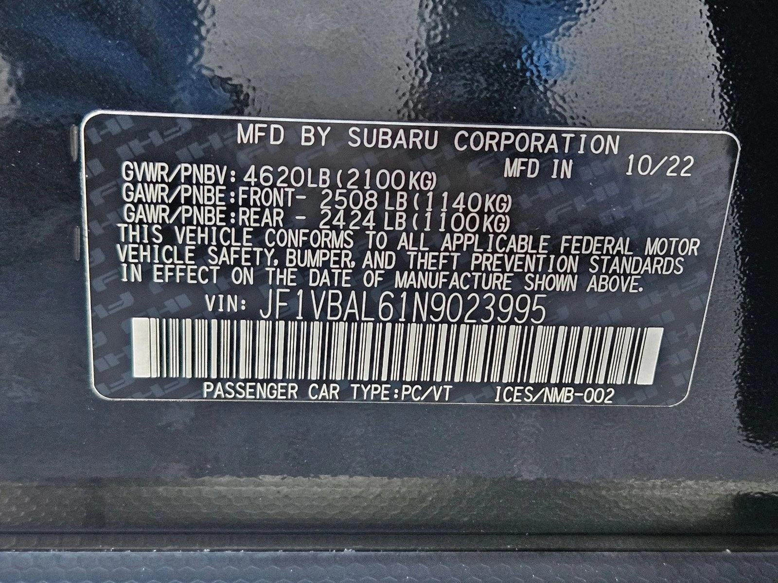 2022 Subaru WRX Limited Manual