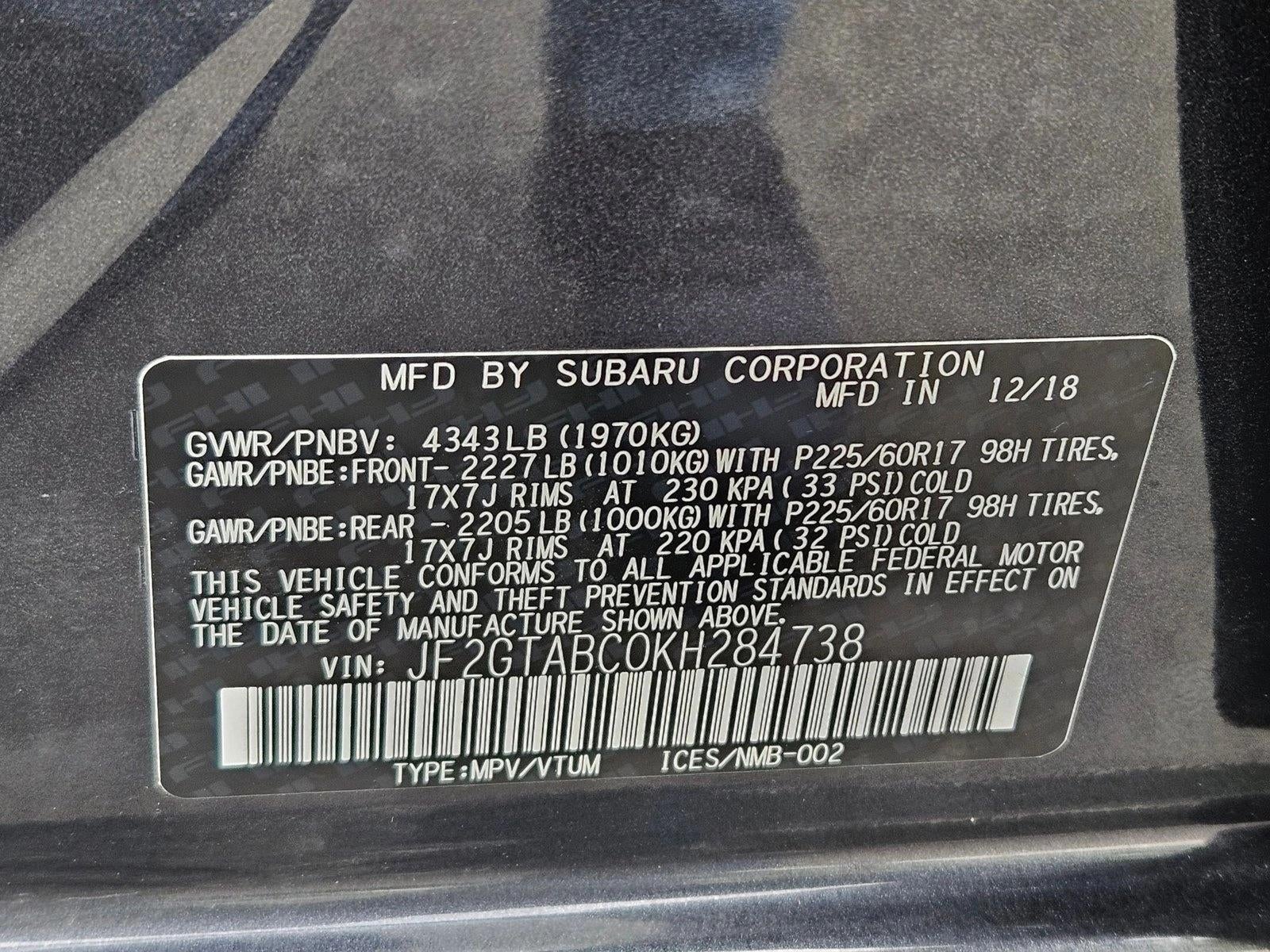 2019 Subaru Crosstrek 2.0i CVT