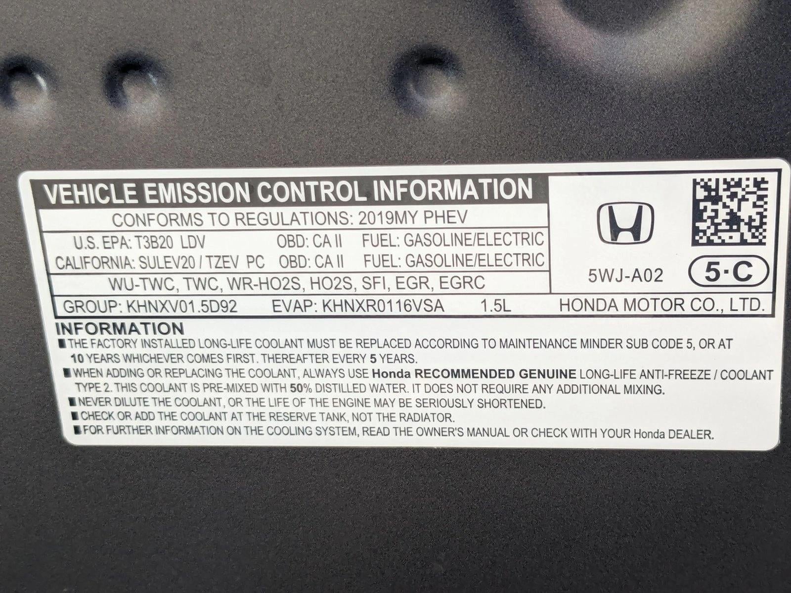 2019 Honda Clarity Plug-In Hybrid Touring Sedan