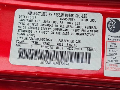 2018 Nissan 370Z Coupe Sport Tech Auto