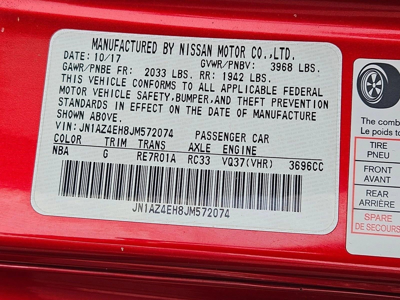 2018 Nissan 370Z Coupe Sport Tech Auto