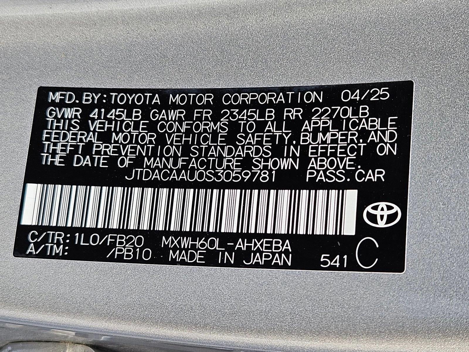 2025 Toyota Prius LE (Natl)