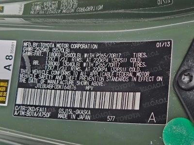 2013 Toyota FJ Cruiser 4WD 4dr Auto (Natl)