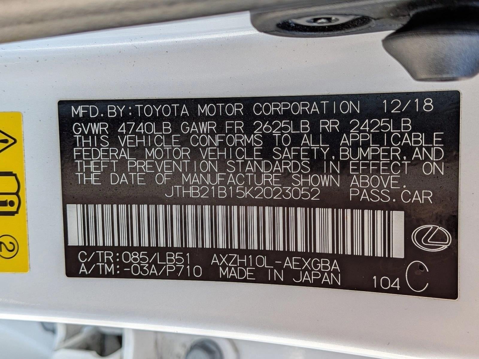 2019 Lexus ES 300h Luxury FWD