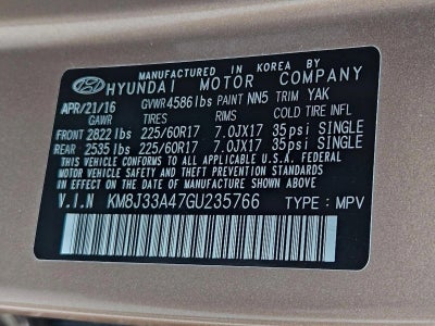 2016 Hyundai TUCSON FWD 4dr SE w/Beige Int