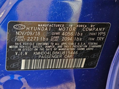 2019 Hyundai ELANTRA Sport DCT